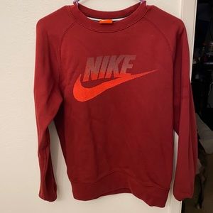 nike red pullover sweatshirt